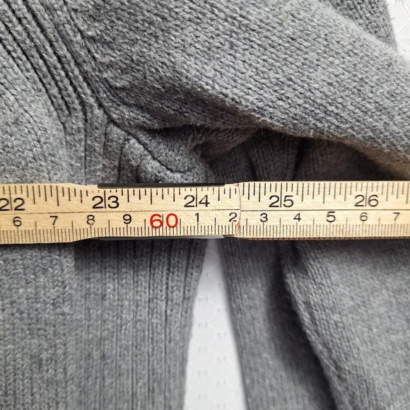 EDDIE BAUER 90s Y2K Style Henley Sweater Sz XL/Tall Gray Heavyweight Grunge GUC! - Picture 7 of 8